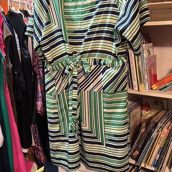 Dress L Y2K Preppy Peasant Mod Pinup Resort Vacation Party Retro Event Wedding - Picture 2 of 2